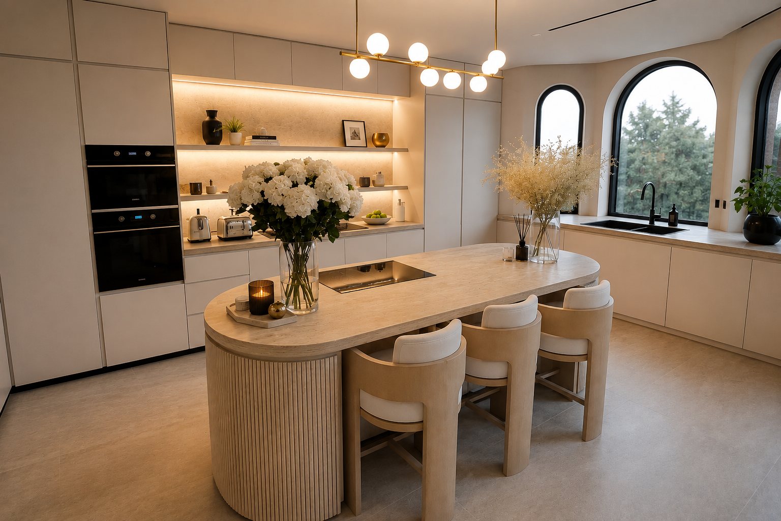 Bespoke walk-in wardrobe crafted by Oculii's in-house joinery workshop